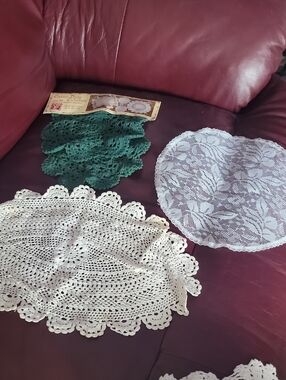 Vintage Crochet & Lace Doilies. Vaied Sizes. Lot Of All.